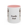 11oz-poodle-mug-dad-pink 11oz Poodle Dog Dad Mug, Pink, front view