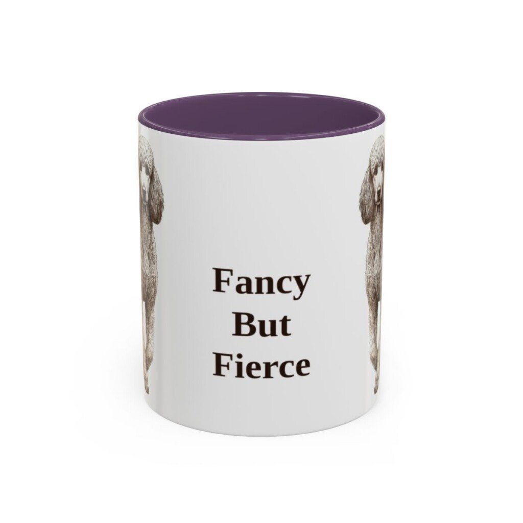 11oz Funny Poodle Mug, Purple, front view