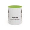 11oz Poodle Latin Mug, Light Green, front view