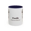 11oz Poodle Latin Mug, Navy, front view