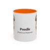 11oz Poodle Latin Mug, Orange, front view