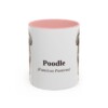 11oz Poodle Latin Mug, Pink, front view
