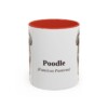 11oz Poodle Latin Mug, Red, front view