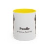 11oz Poodle Latin Mug, Yellow, front view