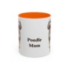 11oz Poodle Dog Mom Mug, Orange, front view