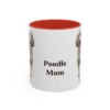 11oz Poodle Dog Mom Mug, Red, front view