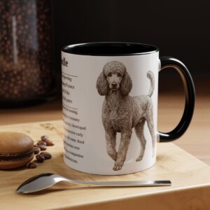 11oz Poodle Mug, Black, lifestyle photo