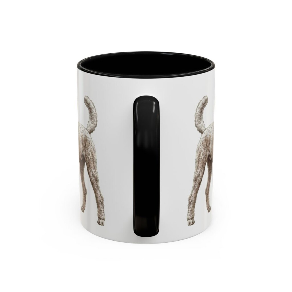 11oz Poodle Mug, Black, back view