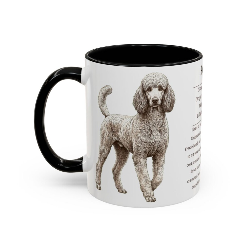 11oz Poodle Mug, Black, left side view