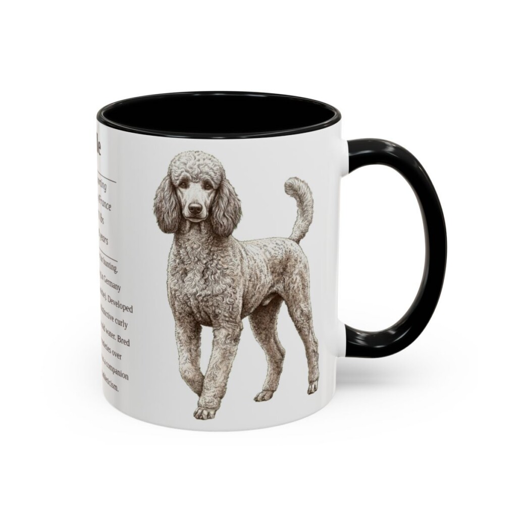 11oz Poodle Mug, Black, right side view