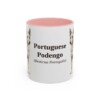 11oz-portuguese-podengo-mug-latin-pink 11oz Portuguese Podengo Latin Mug, Pink, front view