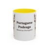 11oz-portuguese-podengo-mug-latin-yellow 11oz Portuguese Podengo Latin Mug, Yellow, front view