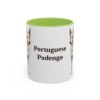 11oz Portuguese Podengo Mug, Light Green, front view