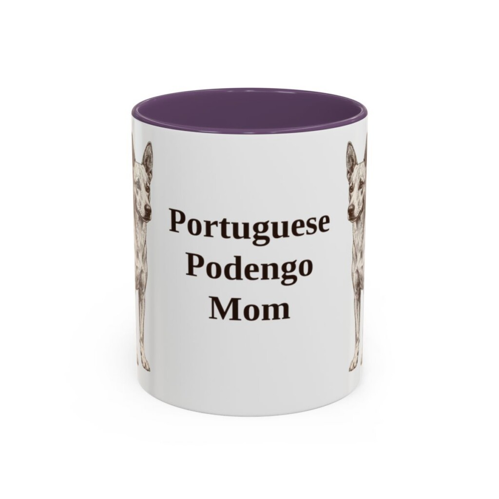 11oz-portuguese-podengo-mug-mom-purple 11oz Portuguese Podengo Dog Mom Mug, Purple, front view