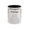 11oz Portuguese Podengo Mug, Black, front view