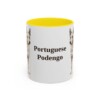 11oz Portuguese Podengo Mug, Yellow, front view
