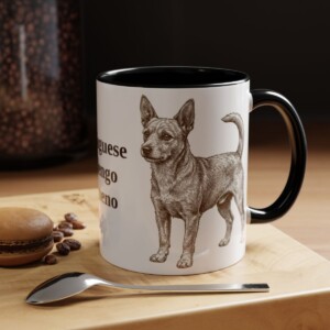 11oz Portuguese Podengo Pequeno Mug, Black, lifestyle photo