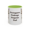 11oz Portuguese Podengo Pequeno Dog Dad Mug, Light Green, front view