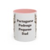 11oz Portuguese Podengo Pequeno Dog Dad Mug, Pink, front view