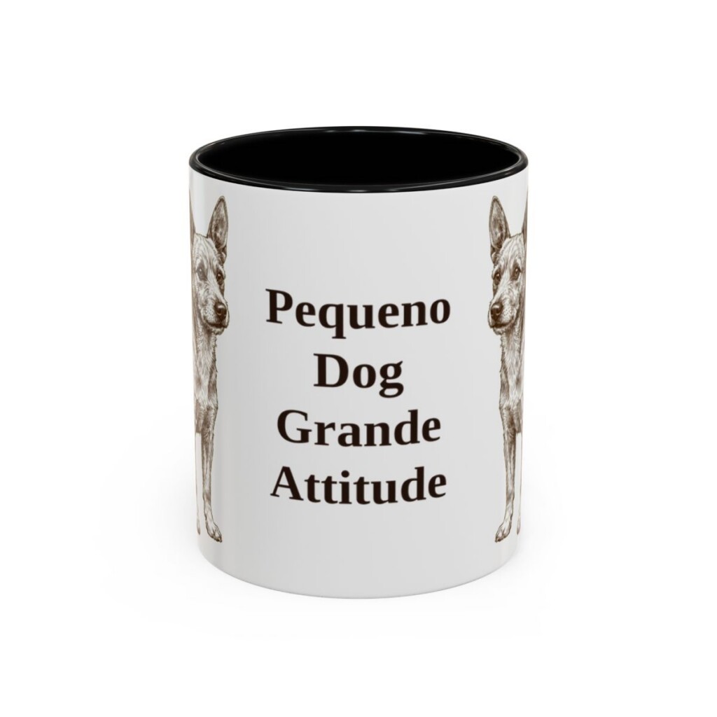 11oz Funny Portuguese Podengo Pequeno Mug, Black, front view