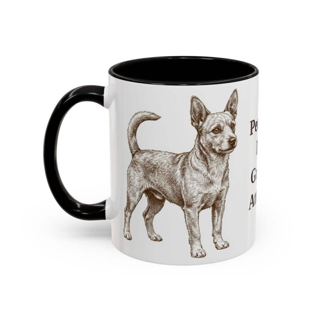 11oz Funny Portuguese Podengo Pequeno Mug, Black, left side view