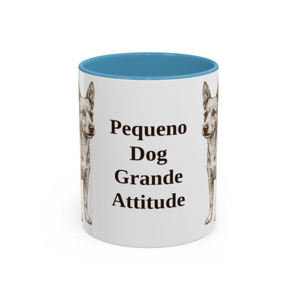 11oz Funny Portuguese Podengo Pequeno Mug, Light Blue, front view