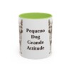 11oz Funny Portuguese Podengo Pequeno Mug, Light Green, front view