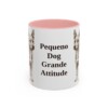 11oz Funny Portuguese Podengo Pequeno Mug, Pink, front view