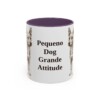 11oz Funny Portuguese Podengo Pequeno Mug, Purple, front view
