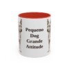 11oz Funny Portuguese Podengo Pequeno Mug, Red, front view