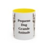 11oz Funny Portuguese Podengo Pequeno Mug, Yellow, front view