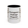 11oz Portuguese Podengo Pequeno Latin Mug, Black, front view