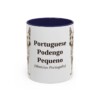 11oz Portuguese Podengo Pequeno Latin Mug, Navy, front view