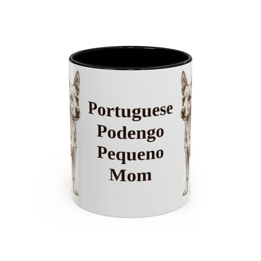 11oz-portuguese-podengo-pequeno-mug-mom-black-front 11oz Portuguese Podengo Pequeno Dog Mom Mug, Black, front view