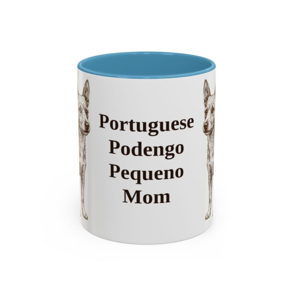 11oz-portuguese-podengo-pequeno-mug-mom-light-blue 11oz Portuguese Podengo Pequeno Dog Mom Mug, Light Blue, front view