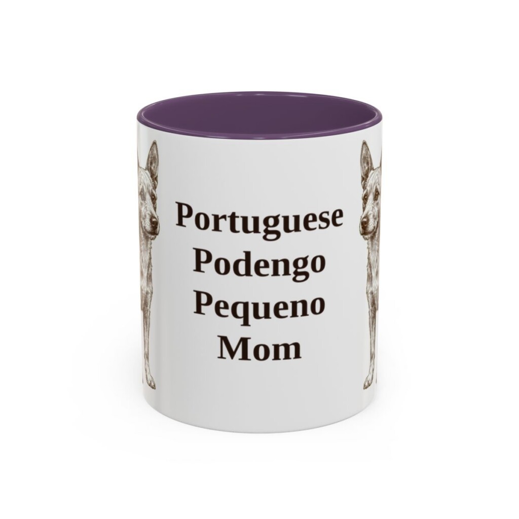 11oz-portuguese-podengo-pequeno-mug-mom-purple 11oz Portuguese Podengo Pequeno Dog Mom Mug, Purple, front view