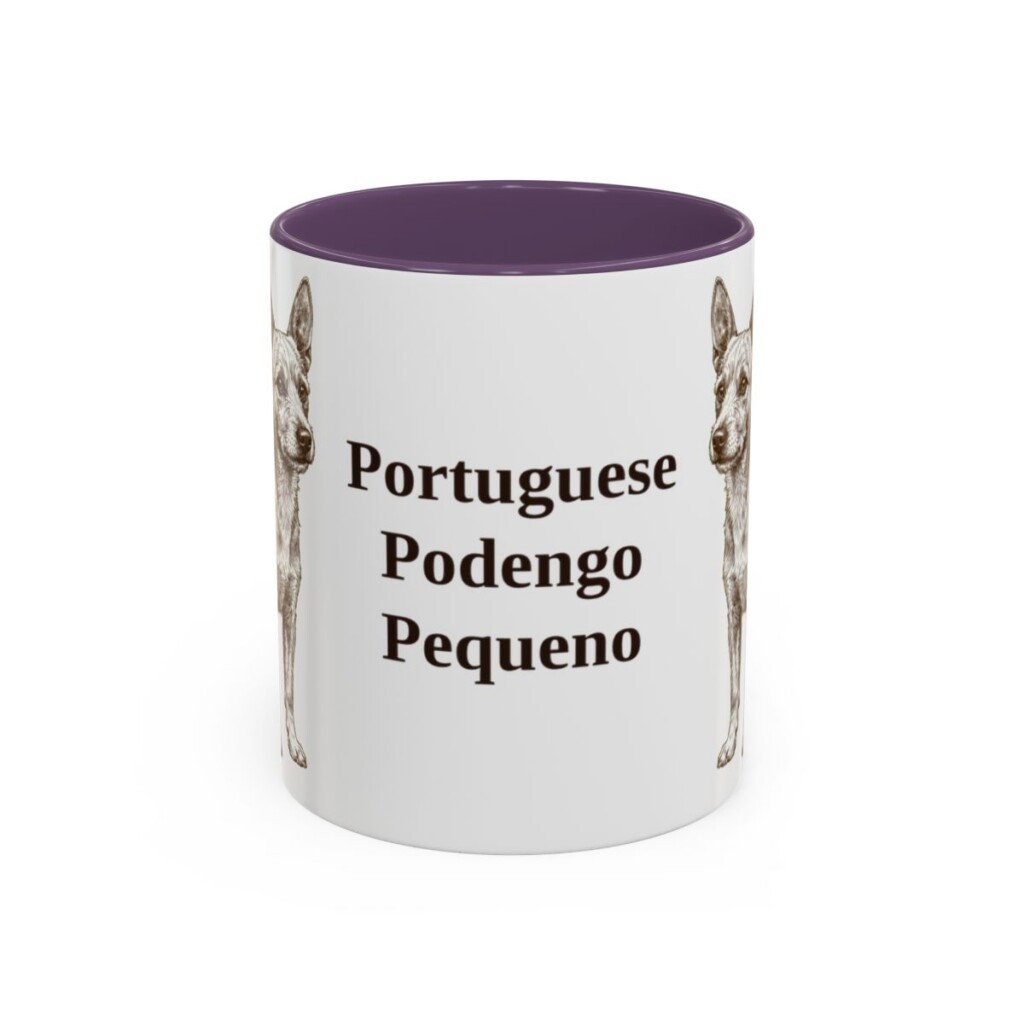 11oz Portuguese Podengo Pequeno Mug, Purple, front view