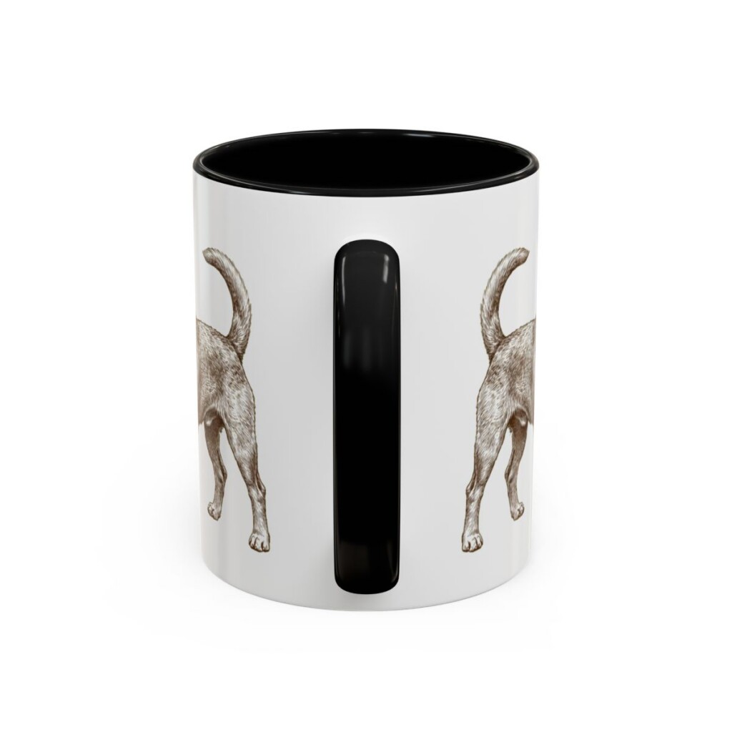 11oz Portuguese Podengo Pequeno Mug, Black, back view