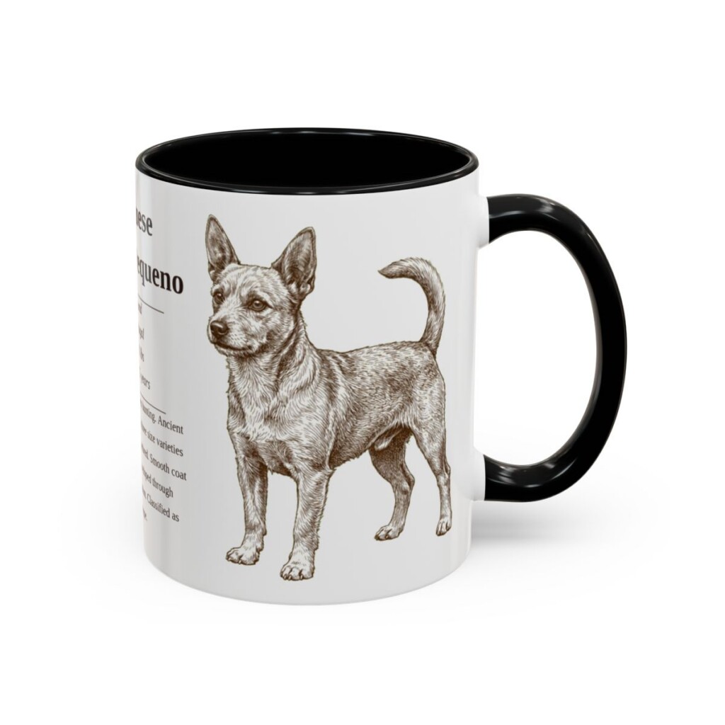 11oz Portuguese Podengo Pequeno Mug, Black, right side view