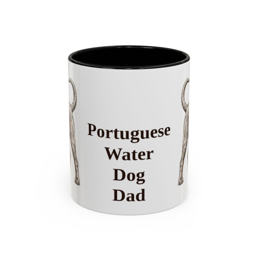11oz Portuguese Water Dog Dog Dad Mug, Black, front view