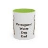 11oz Portuguese Water Dog Dog Dad Mug, Light Green, front view