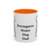 11oz Portuguese Water Dog Dog Dad Mug, Orange, front view