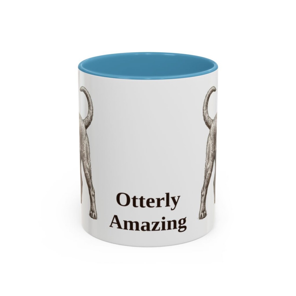11oz-portuguese-water-dog-mug-humor-light-blue 11oz Funny Portuguese Water Dog Mug, Light Blue, front view