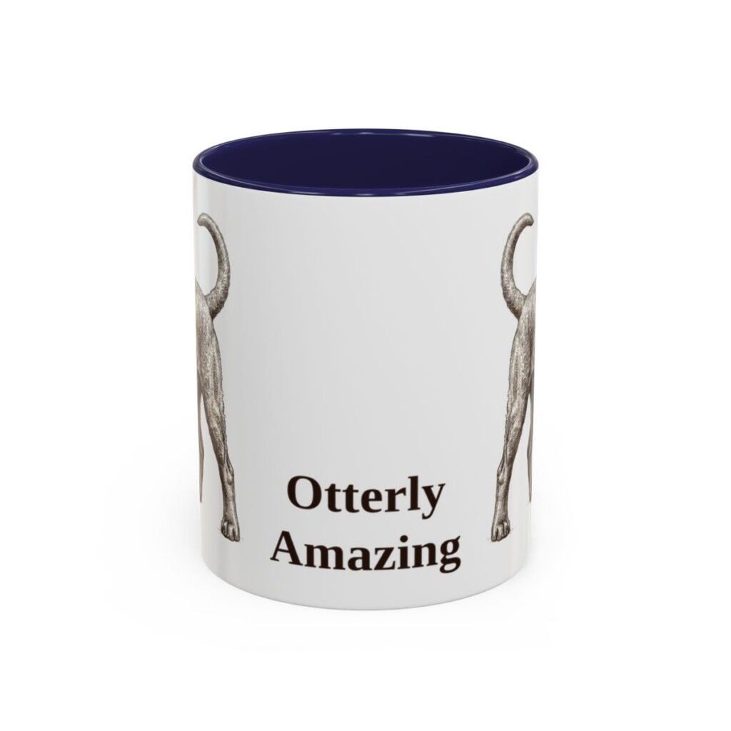 11oz-portuguese-water-dog-mug-humor-navy 11oz Funny Portuguese Water Dog Mug, Navy, front view