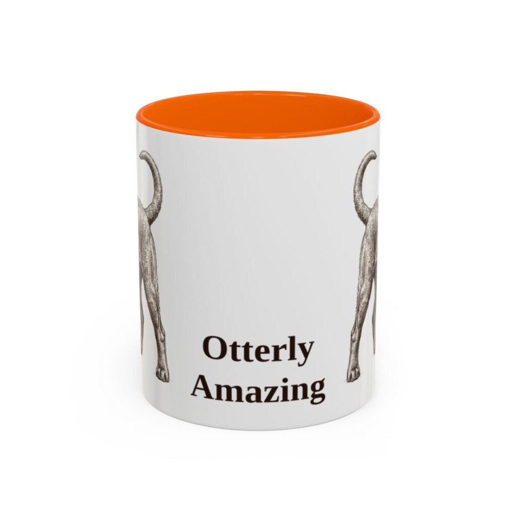 11oz-portuguese-water-dog-mug-humor-orange 11oz Funny Portuguese Water Dog Mug, Orange, front view