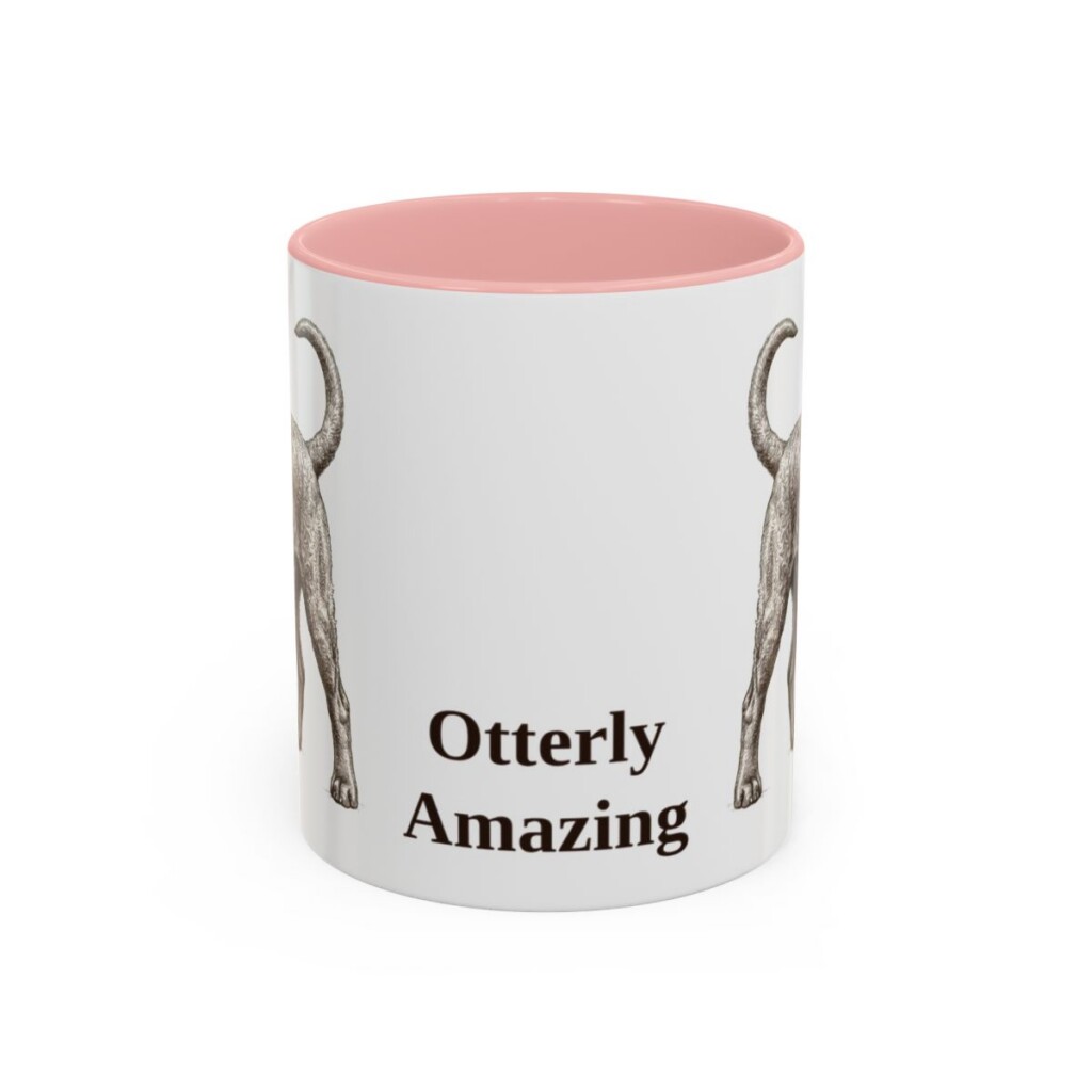 11oz-portuguese-water-dog-mug-humor-pink 11oz Funny Portuguese Water Dog Mug, Pink, front view