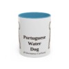 11oz Portuguese Water Dog Latin Mug, Light Blue, front view