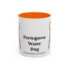 11oz Portuguese Water Dog Latin Mug, Orange, front view