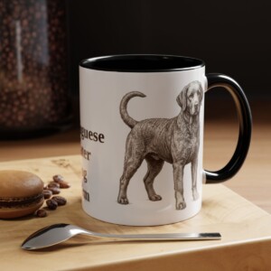 11oz Portuguese Water Dog Dog Mom Mug, Black, lifestyle photo