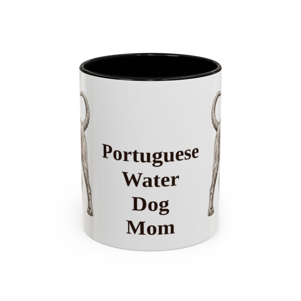 11oz Portuguese Water Dog Dog Mom Mug, Black, front view
